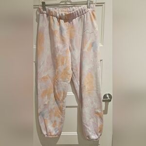 Lazypants Tie-Dye Cozy Jogger Pants - Pastel Pink & Peach